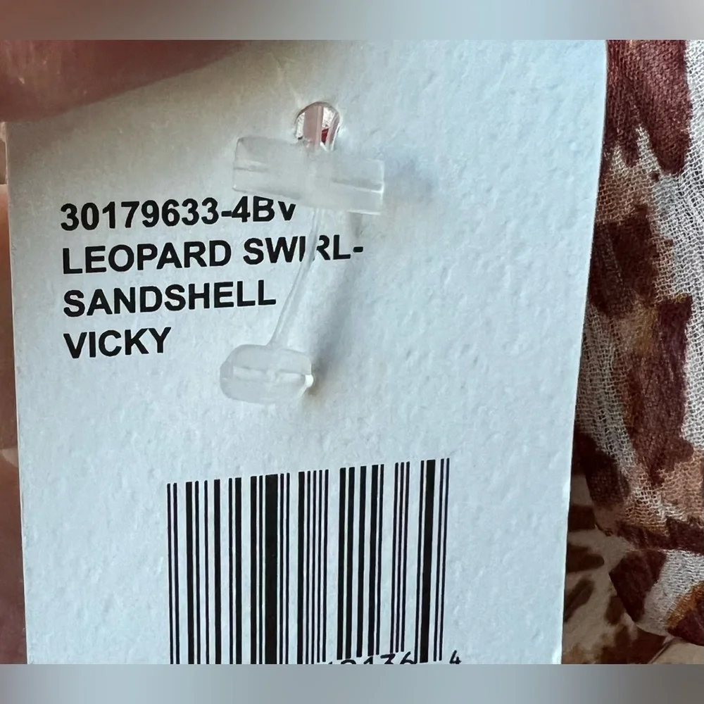 Jessica Simpson - NWT - 1X - Leopard Print Long Sleeve Dress - Lined -Sandshell - Picture 7 of 11